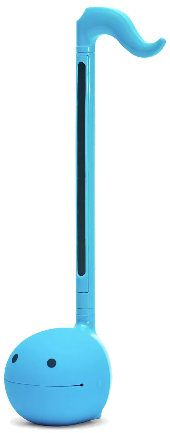 Blue Otamatone, a note-shaped Japanese electronic instrument